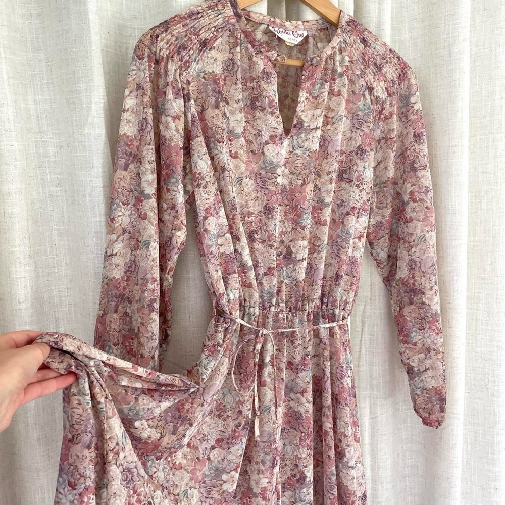 Vintage sheer floral midi dress
